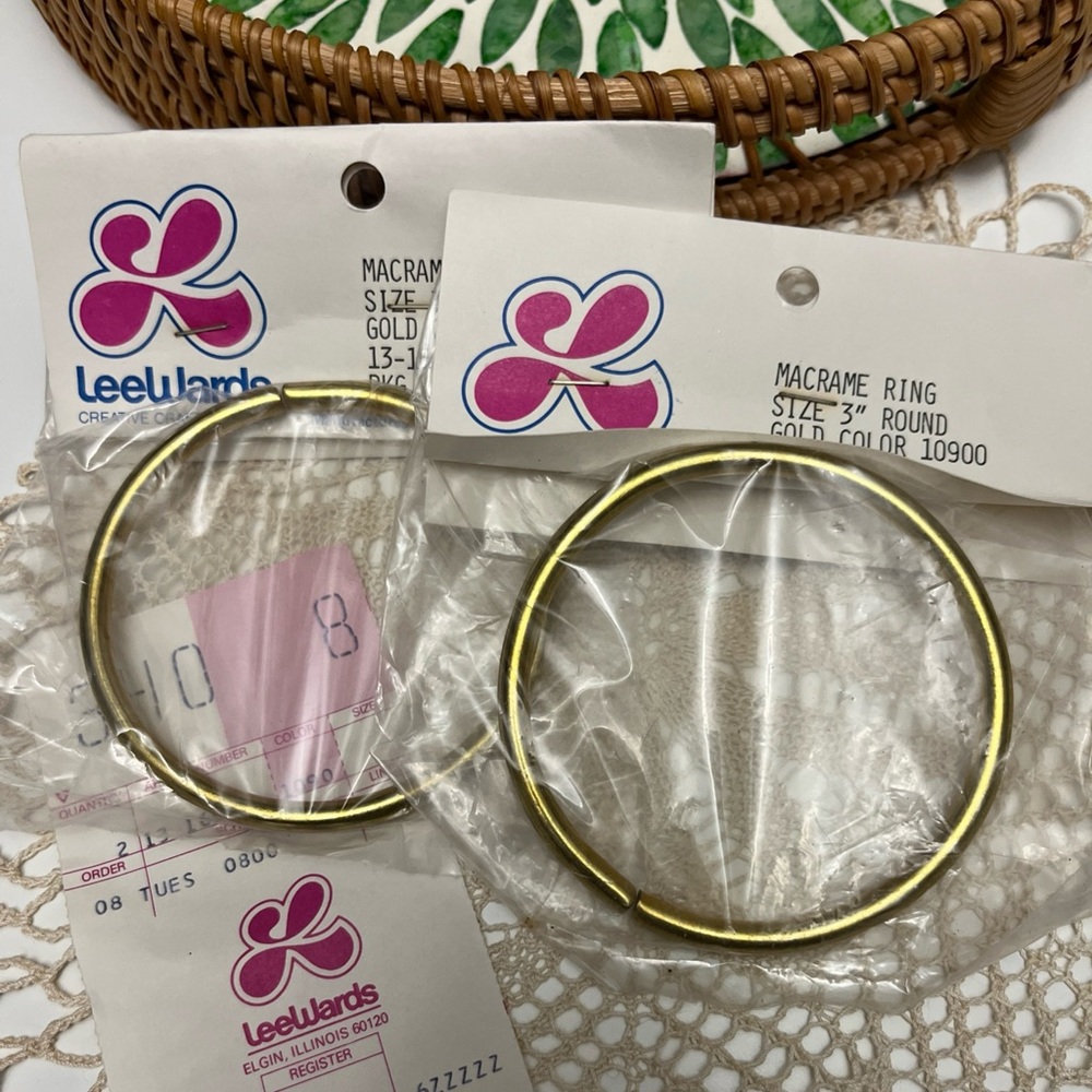 Vintage Gold Macrame Ring Set (2)